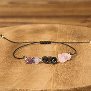 FREE Today: Healing Balance Amethyst Black Tourmaline Rose Quartz Empath Card Rope Bracelet - image 3