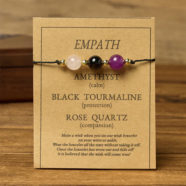 FREE Today: Healing Balance Amethyst Black Tourmaline Rose Quartz Empath Card Rope Bracelet - image 11