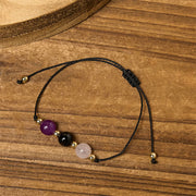 FREE Today: Healing Balance Amethyst Black Tourmaline Rose Quartz Empath Card Rope Bracelet - image 12