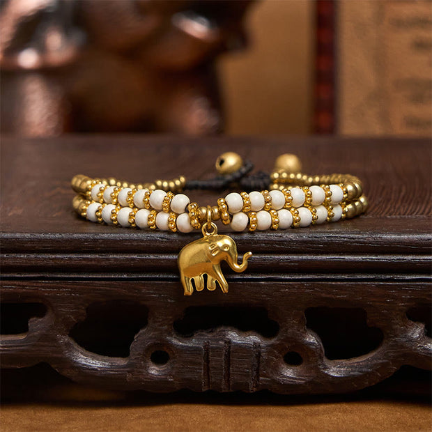 FREE Today: Strength and Blessing Turquoise Elephant Luck Double-layer Plated Copper Bracelet - image 3