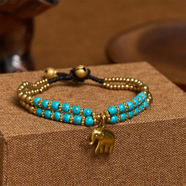 FREE Today: Strength and Blessing Turquoise Elephant Luck Double-layer Plated Copper Bracelet - Turquoise(Wrist Circumference: 15-18cm) - image 17