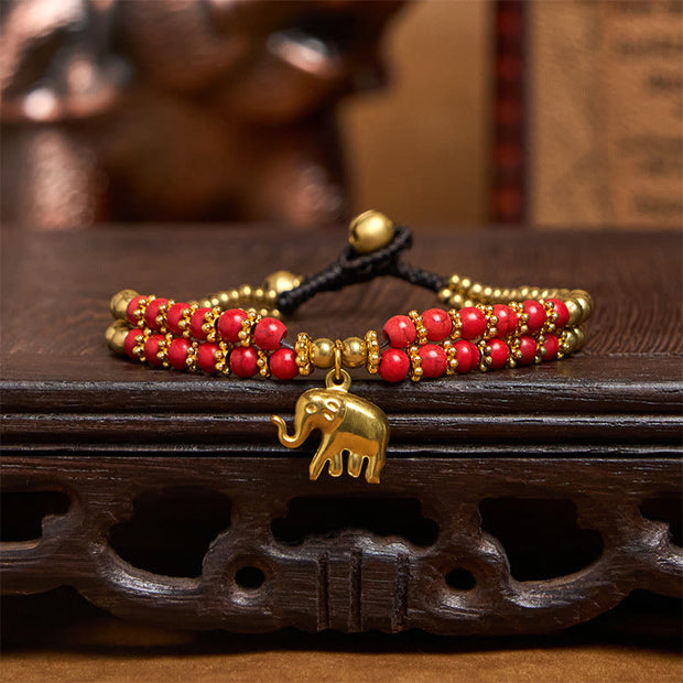 FREE Today: Strength and Blessing Turquoise Elephant Luck Double-layer Plated Copper Bracelet - image 10
