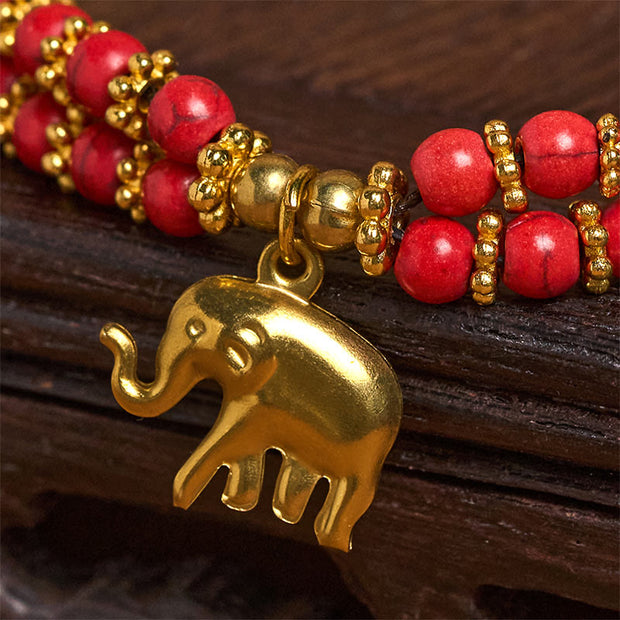 FREE Today: Strength and Blessing Turquoise Elephant Luck Double-layer Plated Copper Bracelet - image 11