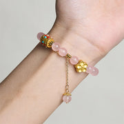Buddha Stones Tibetan White Agate Crystal Stone Flowers Positivity Bracelet - image 13