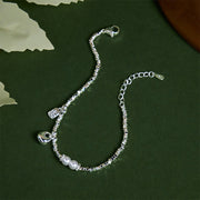 Buddha Stones Copper Plated Silver Fu Character Purse Pearl Blessing Bracelet - image 2
