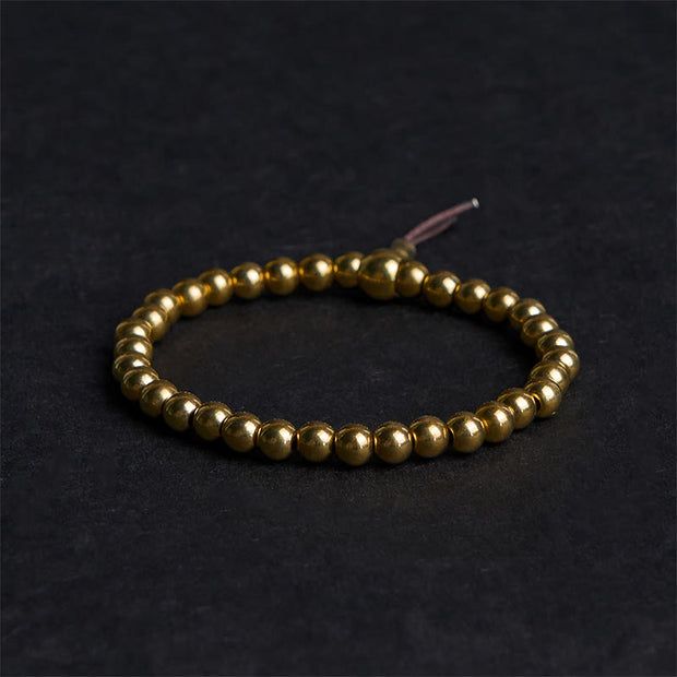 Buddha Stones Tibetan Retro Pure Copper Brass Bead Wealth Bracelet - Copper Brass(Wrist Circumference: 18cm) - image 0