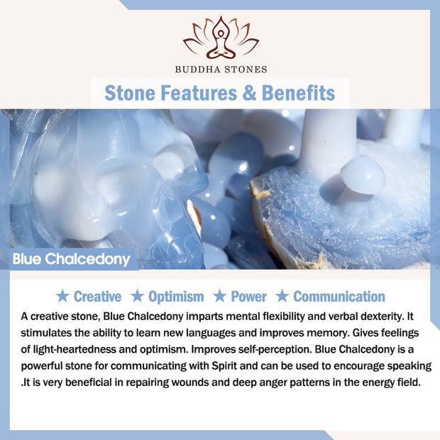 Buddha Stones "Wishing You Healing and Grace" Blue Chalcedony Bracelet Includes Gift Message Card - image 6