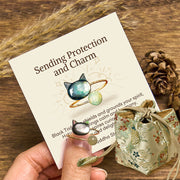 Buddha Stones "Sending Protection and Charm" Tridacna Stone Cat Ring Includes Gift Message Card - Adjustable - Deluxe Gift Bag (+$12.59) - image 9
