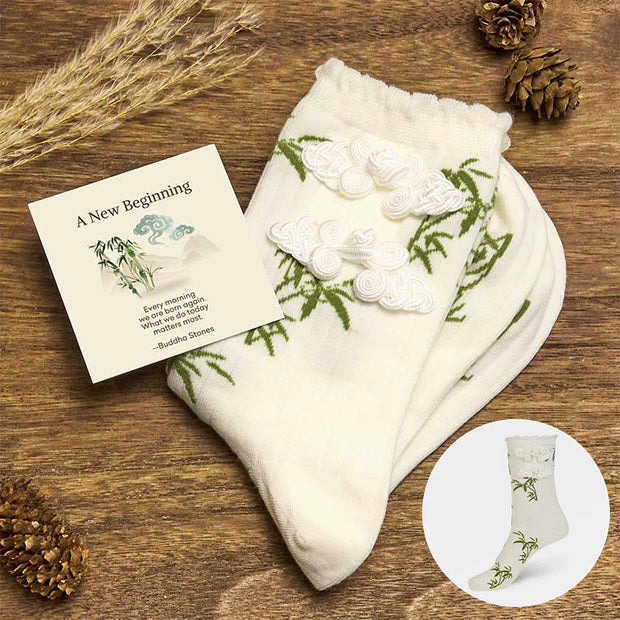 Buddha Stones "A New Beginning" Bamboo Micro Crew Women's Socks Includes Gift Message Card - White - One Size Fits Most (US 5.5-8.5，EU 36–40，UK/AU 3.5-6.5，AISA 23–25 cm) - Standard Gift Box - image 25