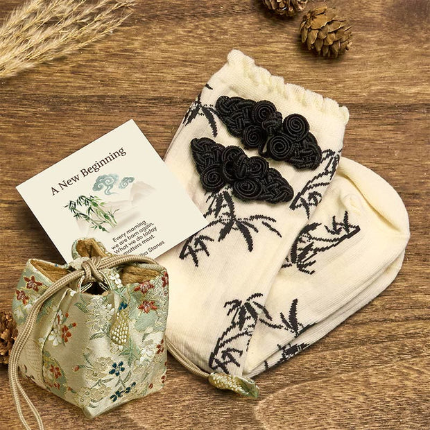 Buddha Stones "A New Beginning" Bamboo Micro Crew Women's Socks Includes Gift Message Card - FloralWhite - One Size Fits Most (US 5.5-8.5，EU 36–40，UK/AU 3.5-6.5，AISA 23–25 cm) - Deluxe Gift Bag (+$12.59) - image 20