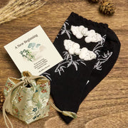 Buddha Stones "A New Beginning" Bamboo Micro Crew Women's Socks Includes Gift Message Card - Black - One Size Fits Most (US 5.5-8.5，EU 36–40，UK/AU 3.5-6.5，AISA 23–25 cm) - Deluxe Gift Bag (+$12.59) - image 7