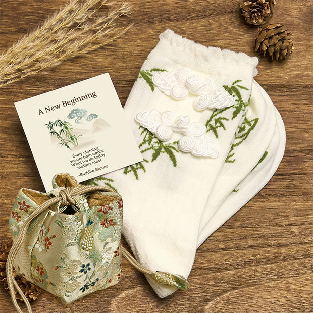 Buddha Stones "A New Beginning" Bamboo Micro Crew Women's Socks Includes Gift Message Card - White - One Size Fits Most (US 5.5-8.5，EU 36–40，UK/AU 3.5-6.5，AISA 23–25 cm) - Deluxe Gift Bag (+$12.59) - image 30