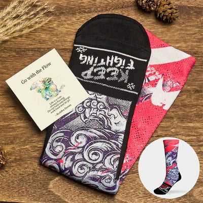 Buddha Stones "Go with the Flow" Casual PiXiu Micro Crew Men's Socks Includes Gift Message Card - Tomato - One Size Fits Most (US 6.5-10.5，EU 38-44，UK/AU 6-10.5，AISA 24.5-28cm) - Standard Gift Box - image 0