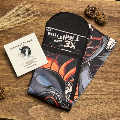 Buddha Stones "Fortress of the Mind" Casual Dragon Micro Crew Men's Socks Includes Gift Message Card - Black - One Size Fits Most (US 6.5-10.5，EU 38-44，UK/AU 6-10.5，AISA 24.5-28cm) - Standard Gift Box - image 0