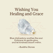 Buddha Stones "Wishing You Healing and Grace" Blue Chalcedony Bracelet Includes Gift Message Card - image 2