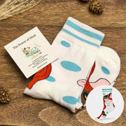 Buddha Stones "The Power of Mind" Casual Dunhuang Feitian Women's Socks Includes Gift Message Card - White - S(US 4.5-8.5，EU 35-39，UK/AU 2.5-6，AISA 22.5-25cm) - Standard Gift Box - image 0