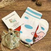 Buddha Stones "The Power of Mind" Casual Dunhuang Feitian Women's Socks Includes Gift Message Card - White - S(US 4.5-8.5，EU 35-39，UK/AU 2.5-6，AISA 22.5-25cm) - Deluxe Gift Bag (+$12.59) - image 7