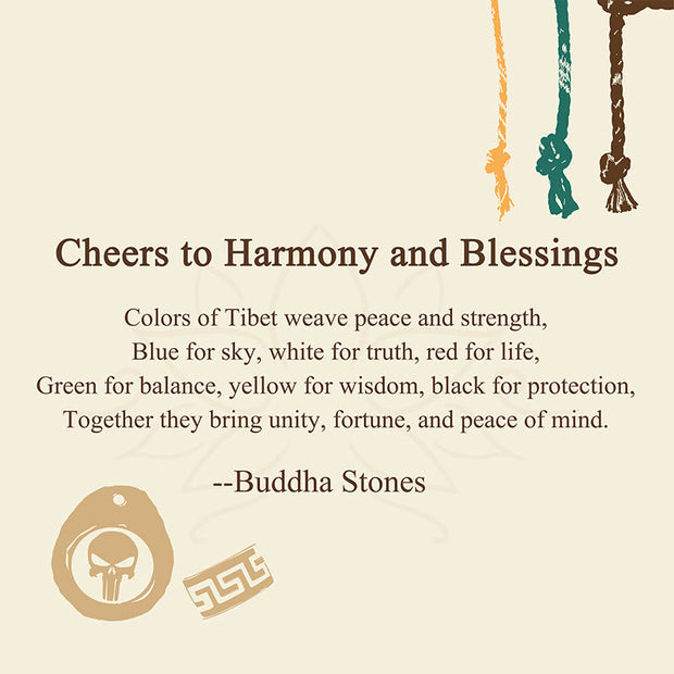 Buddha Stones "Cheers to Harmony and Blessings" Tibetan Rope Bracelet Includes Gift Message Card - image 2