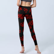 Buddha Stones Red Dragon Pattern Gym Leggings Women's Yoga Pants - image 6