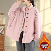 Buddha Stones Women's Winter Chinese Frog-Button Long Sleeve Cotton Thicken Jacket With Pockets - image 1