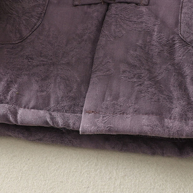 Buddha Stones Women's Solid Color Frog-Button Design Long Sleeve Cotton Jacket With Pockets - image 4