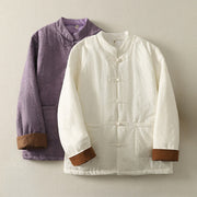 Buddha Stones Women's Solid Color Frog-Button Design Long Sleeve Cotton Jacket With Pockets - image 15