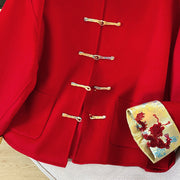 Buddha Stones Tang Suit Embroidery Long Sleeve Women's Cotton Jacket With Pockets - image 6