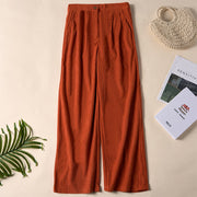 Buddha Stones Casual Corduroy Straight-leg Women's Pants With Pockets - Chocolate - US14，UK/AU18，EU46 (2XL) - image 26