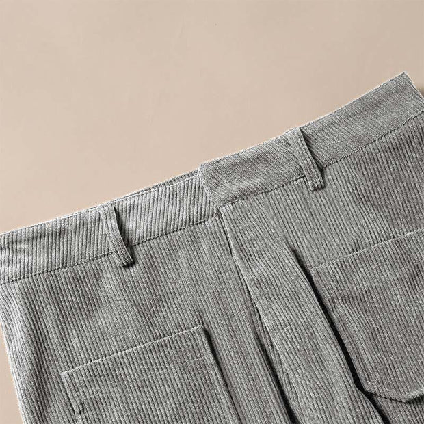 Buddha Stones Plain Corduroy Polyester Women's Buttons Wide Leg Pants With Pockets - image 19