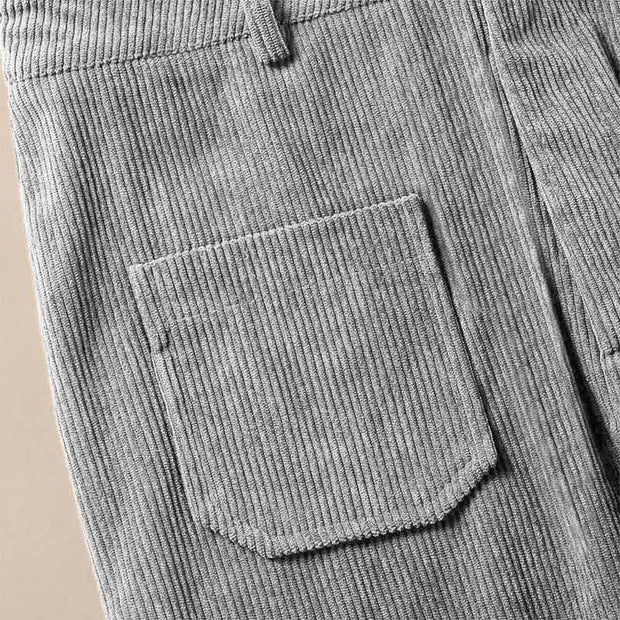 Buddha Stones Plain Corduroy Polyester Women's Buttons Wide Leg Pants With Pockets - image 18