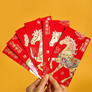 Buddha Stones 6Pcs Chinese Red Envelope Year of the Horse Lucky Money Envelopes 2026 New Year - Good Luck Year of the Horse - 6Pcs Chinese Red Envelope(16.9*9cm) - image 0