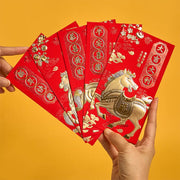 Buddha Stones 6Pcs Chinese Red Envelope Year of the Horse All The Best 2026 New Year - All The Best Year of the Horse - 6Pcs Chinese Red Envelope(16.9*9cm) - image 0