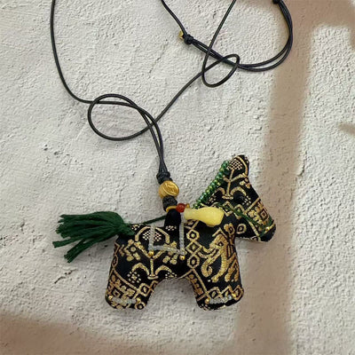 Buddha Stones Year of the Horse Zhuang Brocade Silk Wishes You Good Luck Hanging Decoration - Wishes You Good Luck - image 0