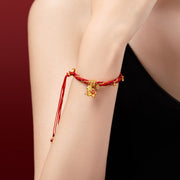 Buddha Stones Copper Plated 18k Gold Year Of The Horse Fu Character Red String Luck Braided Bracelet - image 3