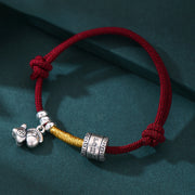 Buddha Stones 999 Sterling Silver Year Of The Horse Lucky Bead Protection Red Rope Bracelet - image 1