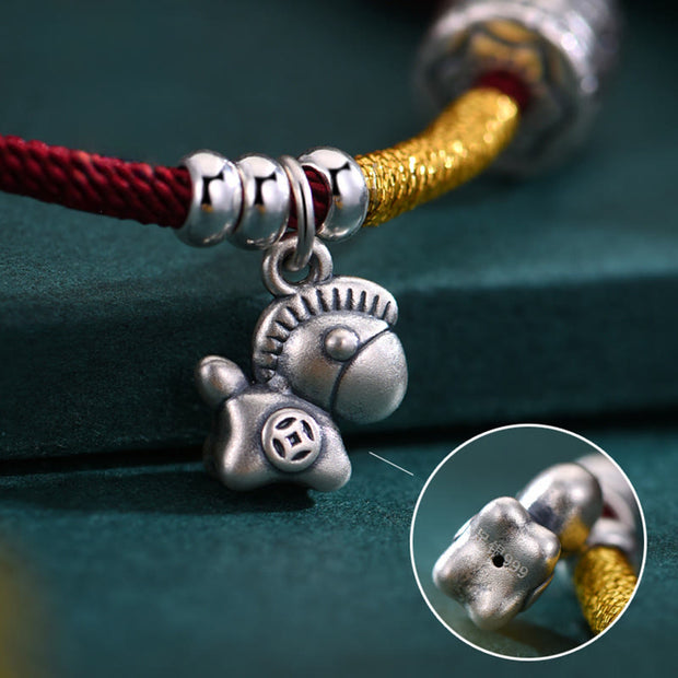 Buddha Stones 999 Sterling Silver Year Of The Horse Lucky Bead Protection Red Rope Bracelet - image 11