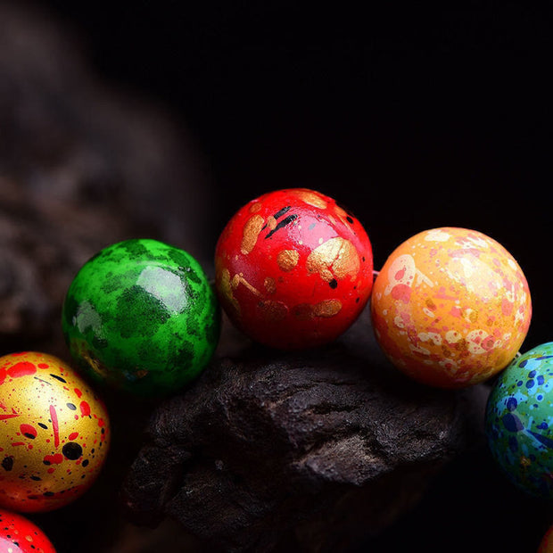 FREE Today: Protection Healing Multicolored Lacquer Craft Sandalwood Single Wrap Beaded Bracelet - image 3