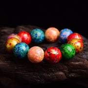 FREE Today: Protection Healing Multicolored Lacquer Craft Sandalwood Single Wrap Beaded Bracelet - image 2