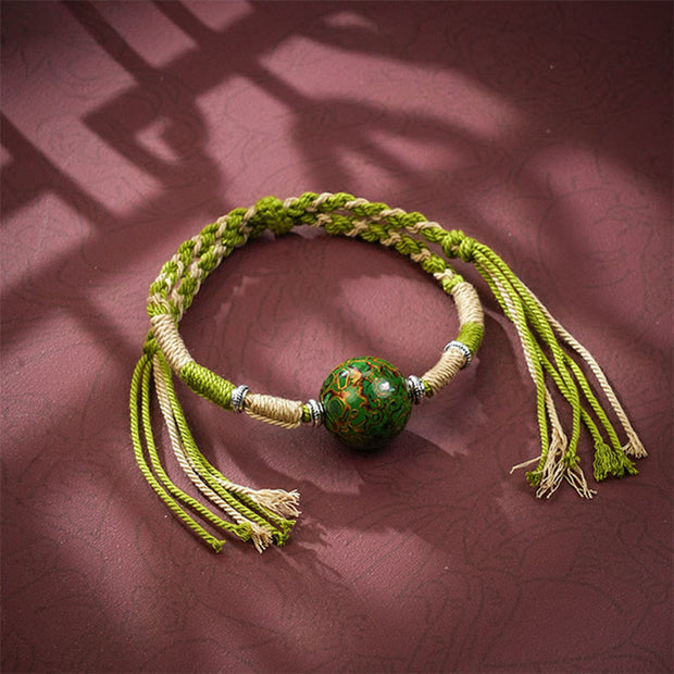 FREE Today: Purity and Healing Lacquer Craft Bead Multicolored Braided String Bracelet - YellowGreen - image 1