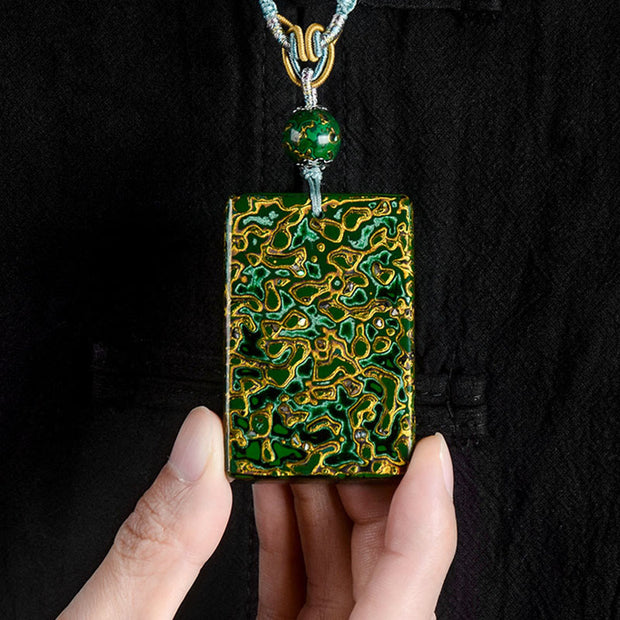Buddha Stones Handcrafted Lacquer Craft Sandalwood Protection Pendant Necklace - image 2