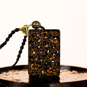 Buddha Stones Handcrafted Lacquer Craft Sandalwood Protection Pendant Necklace - Black(Pendant Size:4*6*1cm) - image 9