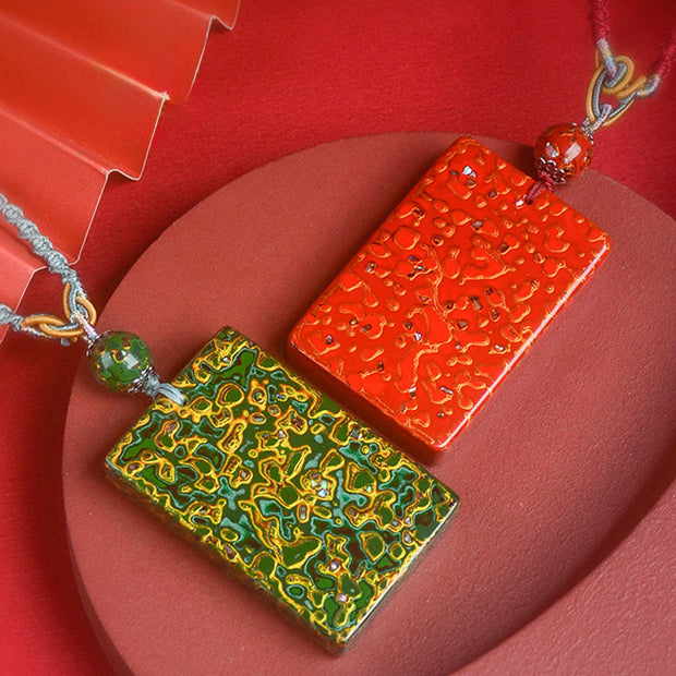 Buddha Stones Handcrafted Lacquer Craft Sandalwood Protection Pendant Necklace - image 17