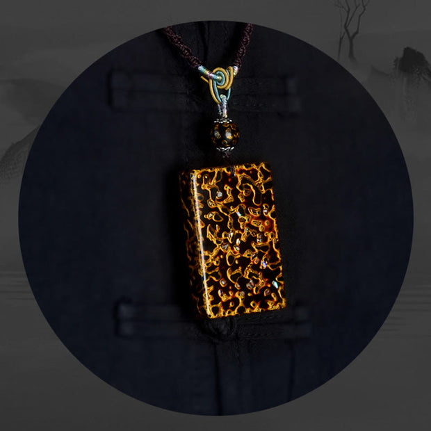 Buddha Stones Handcrafted Lacquer Craft Sandalwood Protection Pendant Necklace - image 12