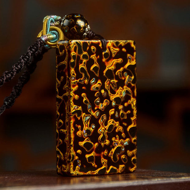 Buddha Stones Handcrafted Lacquer Craft Sandalwood Protection Pendant Necklace - image 10