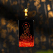 Buddha Stones Chinese Zodiac Natal Buddha Fu Character Lacquer Craft Sandalwood Pendant Necklace - Dog/Pig-Amitabha Buddha - image 19