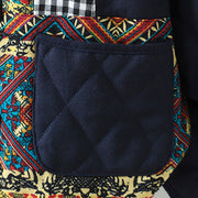 Buddha Stones Ethnic Frog-button Patchwork Women's Thickened Cotton Long Sleeve Jacket With Pockets - image 11