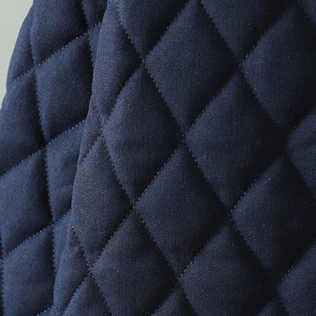 Buddha Stones Ethnic Frog-button Patchwork Women's Thickened Cotton Long Sleeve Jacket With Pockets - image 4