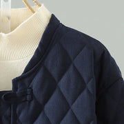 Buddha Stones Ethnic Frog-button Patchwork Women's Thickened Cotton Long Sleeve Jacket With Pockets - image 8