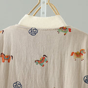 Buddha Stones Horse Fu Character Pattern Frog-Button Design Women's Cotton Long Sleeve Thickened Jacket - image 6