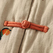 Buddha Stones Horse Fu Character Pattern Frog-Button Design Women's Cotton Long Sleeve Thickened Jacket - image 8